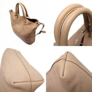 Prada bag Tan Beige 2Way leather classic tote shoulder pink handbag